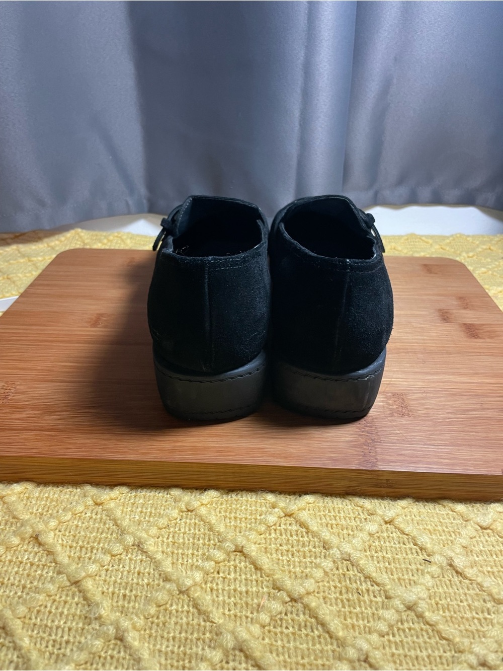 Stuart Weitzman Black Suede Loafers with Silver Buckle - Picture 4 of 10